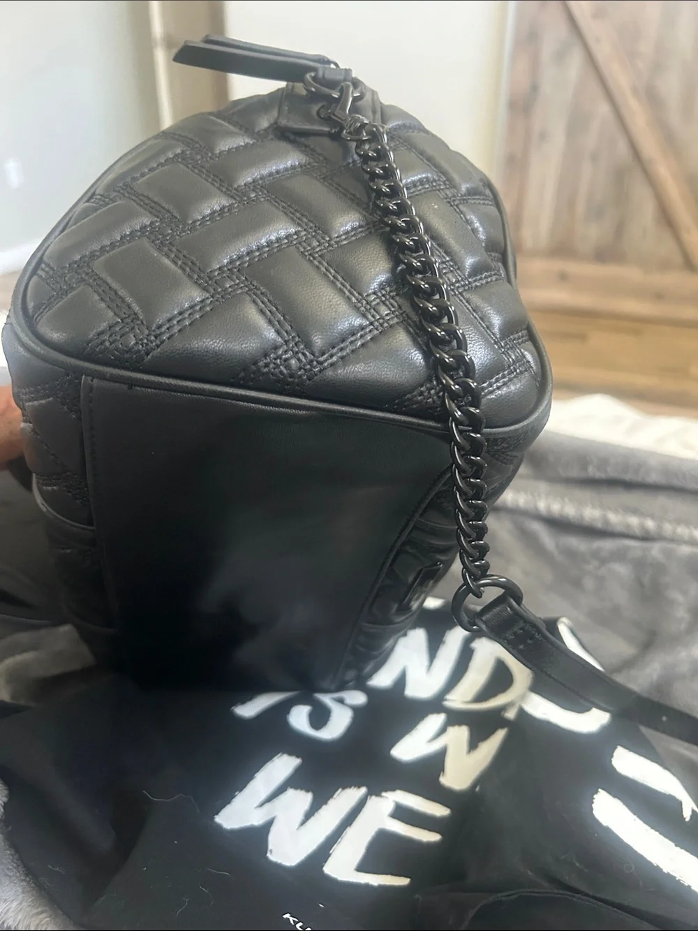 Kurt Geiger London Kensington Drench Quilted Barrel Boston Satchel Bag